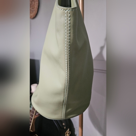 VIOLA CASTELLANI Made ln Italy Leather Hobo With Oval Bottom.Sage. NWT - Picture 9 of 16